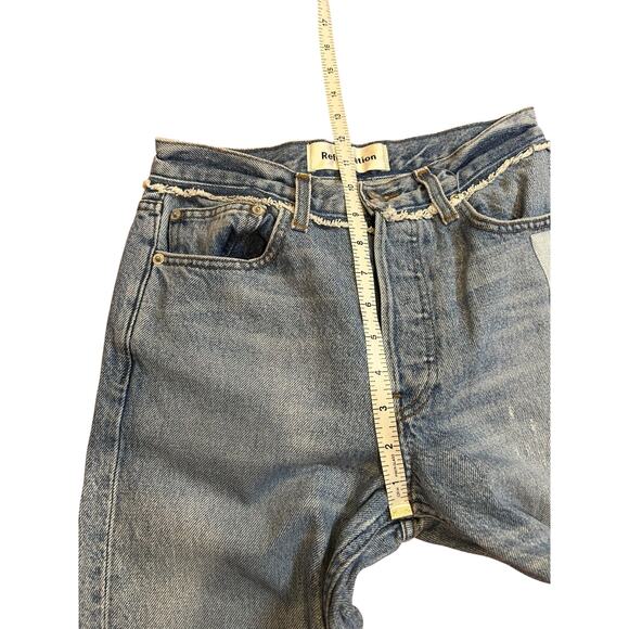 REFORMATION Patchwork Distressed Denim Torres Wash Skinny Jeans Patch 25 NWOT - Picture 6 of 9